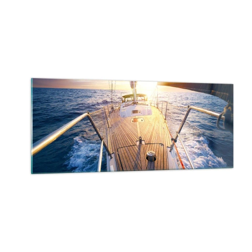 Quadro su vetro - Correndo sulle onde - 100x40 cm