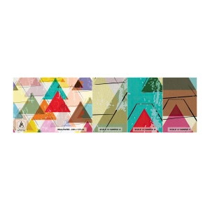 Campione di Fotomurale Premium Sand - Tre alla volta - Astrazione, Pezzo, triangoli - 100x30 cm