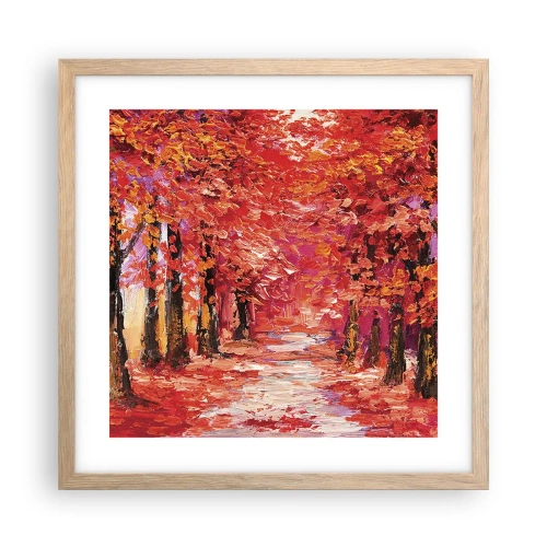 Poster in cornice rovere chiaro - Impressione d'autunno - 40x40 cm