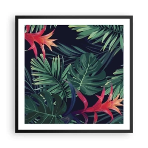 Poster in cornice nera - Fiammante nel verde - 60x60 cm