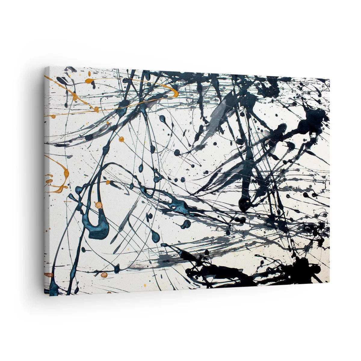 Quadro su tela - Stampe su Tela - Un dipinto astratto con schizzi di vernice che formano motivi dinamici. - 70x50cm - Astrazione espressionistica - Decorazione murale moderna per soggiorno e camera da letto ARTTOR