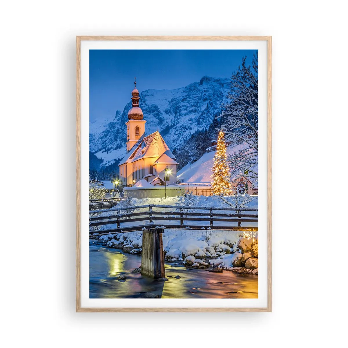 Poster in cornice rovere chiaro - Lo spirito di Natale - 70x100 cm