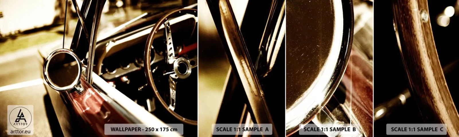 Campione Di Fotomurale Standard Eco - Auto con un'anima - Auto, Classico, Settore automobilistico - 100x30 cm