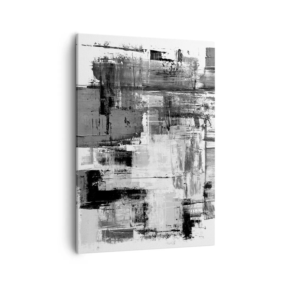 Quadro su tela - Stampe su Tela - Composizione astratta in nero, bianco e grigio - 50x70cm - Il grigio è bello - Decorazione murale moderna per soggiorno e camera da letto ARTTOR