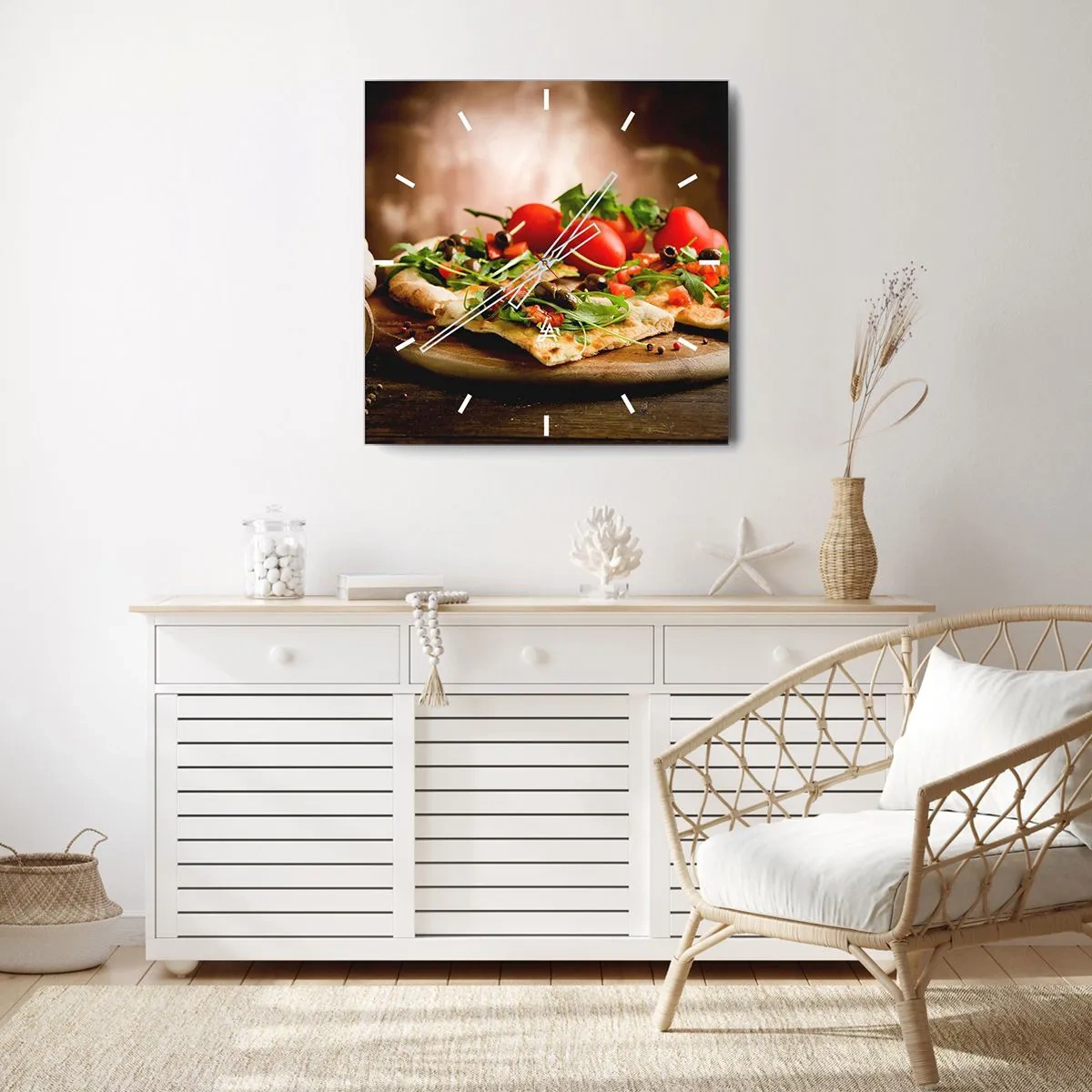 Orologio da parete - Orologio in Vetro - Direttamente dal forno e dal giardino - 40x40 cm