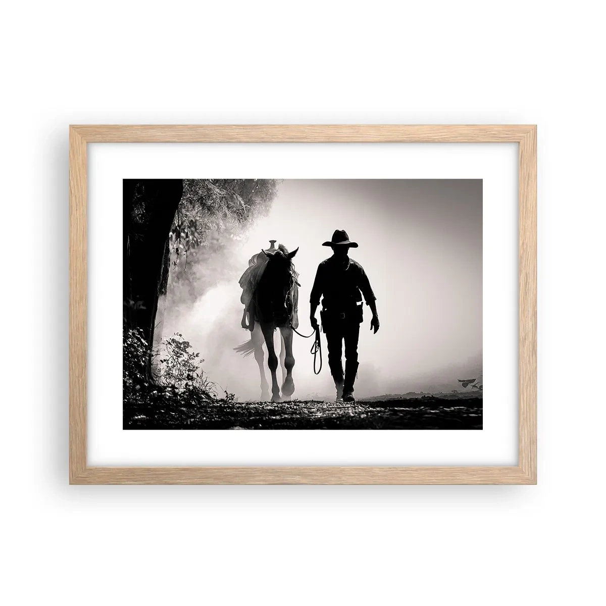 Poster in cornice rovere chiaro - Mattino texano - 40x30 cm
