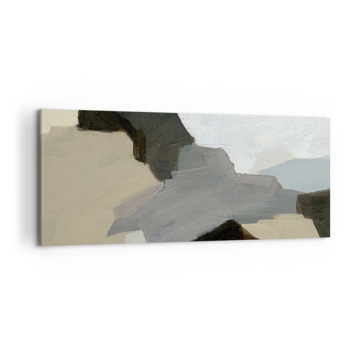 Quadro su tela - Stampe su Tela - Astrazione: il crocevia del grigio - 100x40 cm