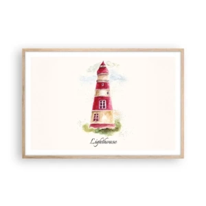 Poster in cornice rovere chiaro - Attorno è sempre bel tempo - 91x61 cm