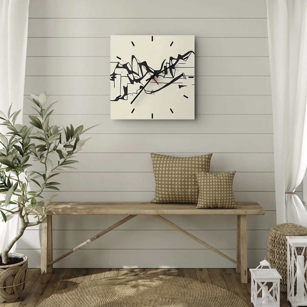 Orologio da parete - Orologio in Vetro - Forse è un paesaggio - 40x40 cm