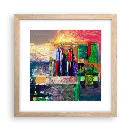 Poster in cornice rovere chiaro - Relazioni ed emozioni - 30x30 cm