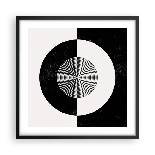 Poster in cornice nera - Armonia in bianco e nero - 50x50 cm