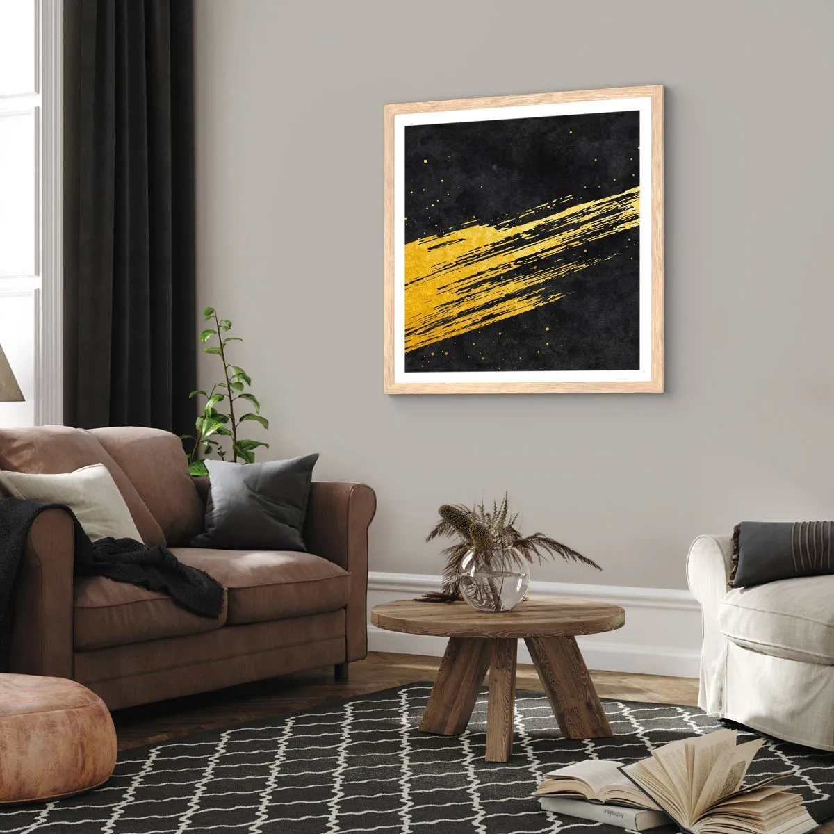 Poster in cornice rovere chiaro - Salto nell'iperspazio - 30x30 cm