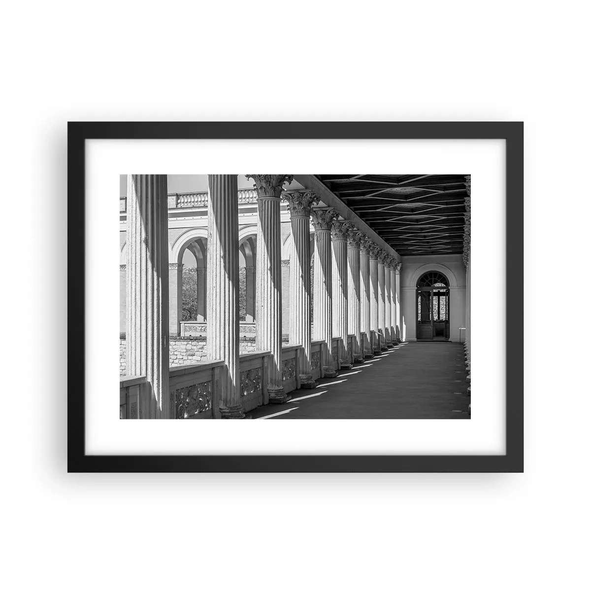 Poster in cornice nera - Portico soleggiato - 40x30 cm