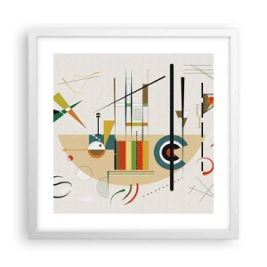 Poster in cornice bianca - E il mondo ride - 40x40 cm