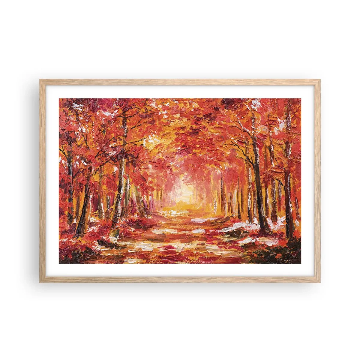 Poster in cornice rovere chiaro - Foresta di rame - 70x50 cm