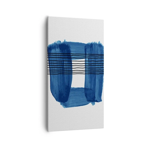 Quadro su tela - Stampe su Tela - Composizione blu e nera - 55x100 cm