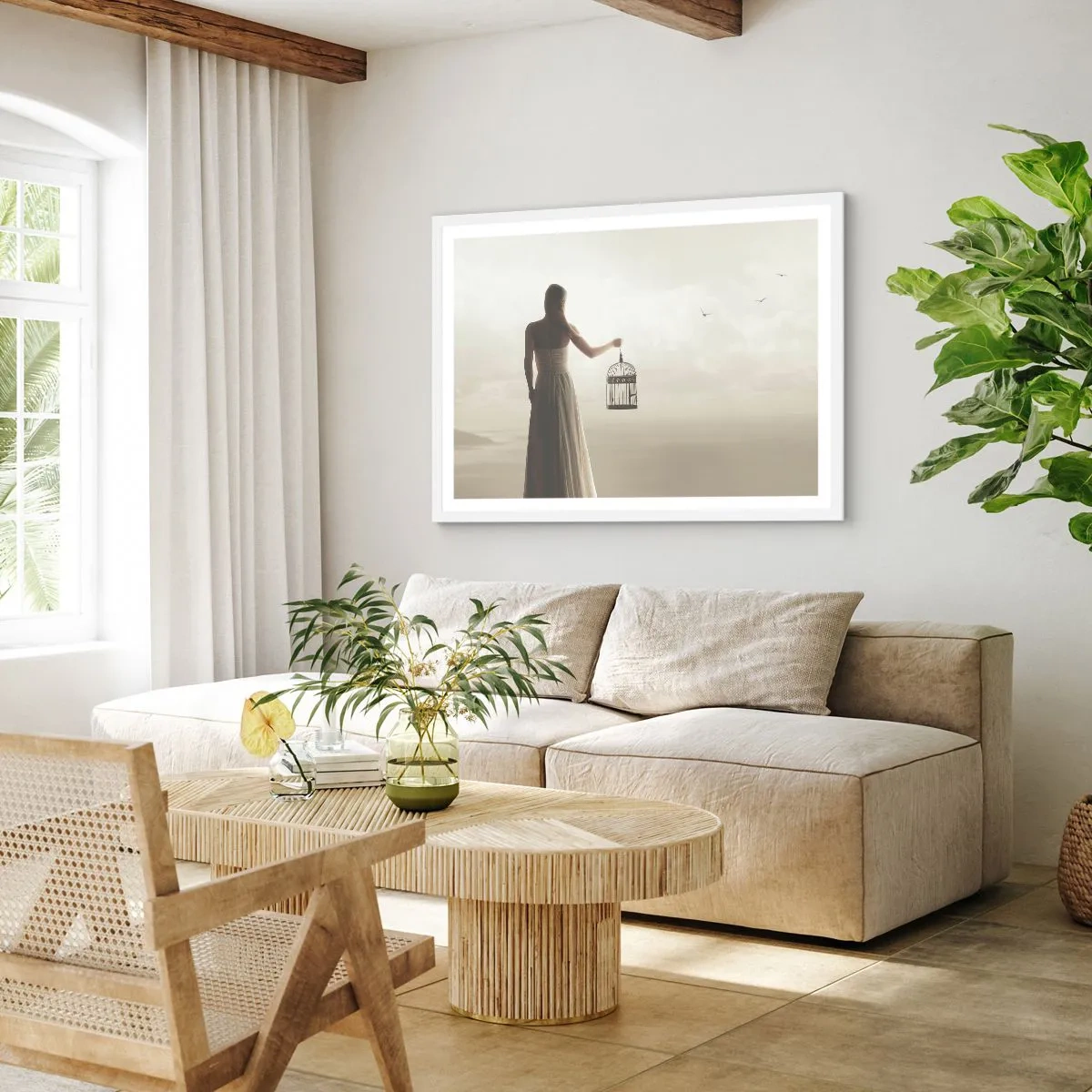 Poster in cornice bianca - Sii libera - 100x70 cm