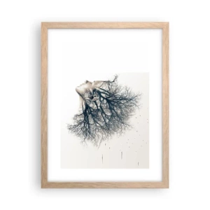 Poster in cornice rovere chiaro - In ascolto del sussurro dell'albero - 30x40 cm