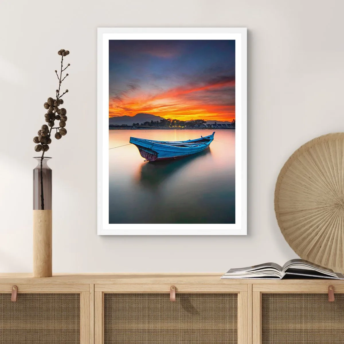 Poster in cornice bianca - Viene una notte buona - 61x91 cm