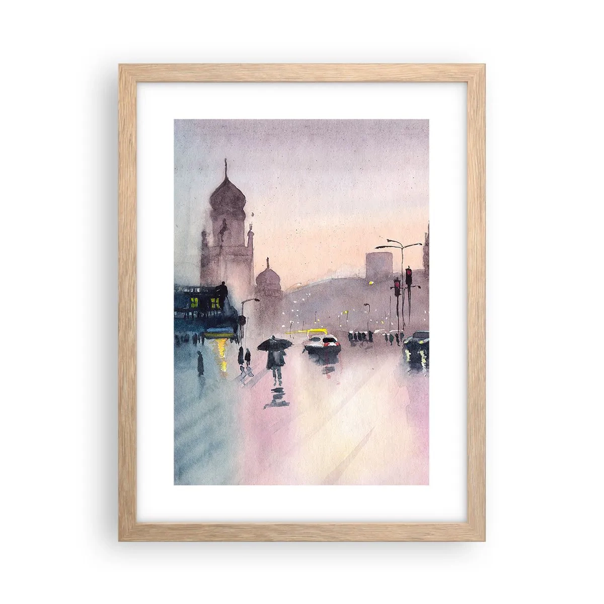 Poster in cornice rovere chiaro - Nella nebbia piovigginosa - 30x40 cm