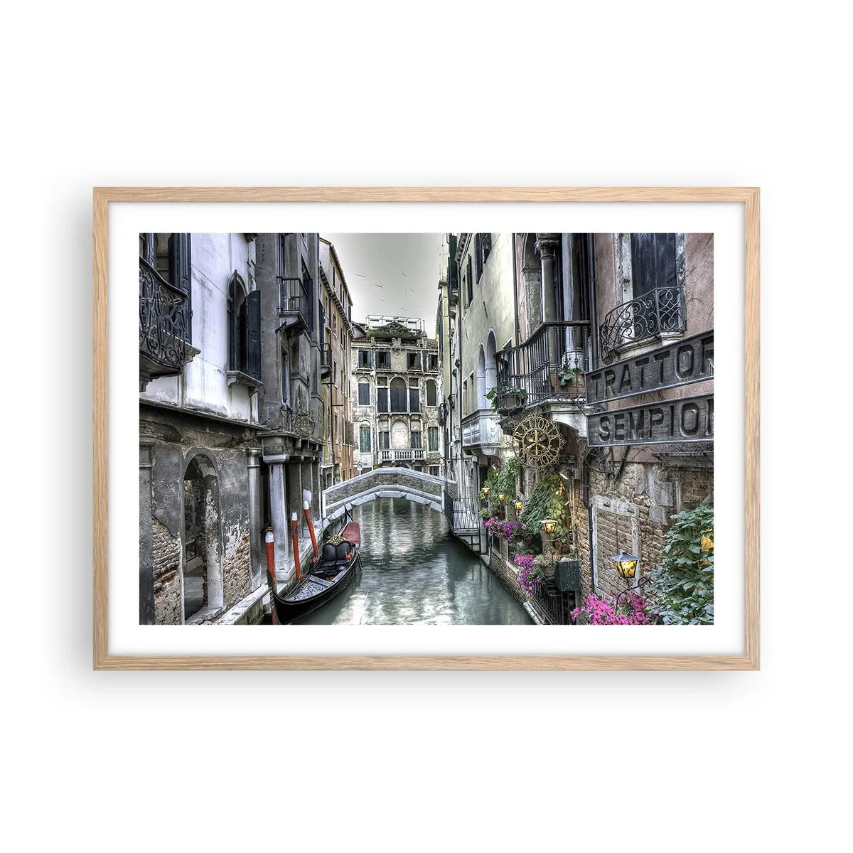 Poster in cornice rovere chiaro - Da secoli in silenziosa riflessione - 70x50 cm