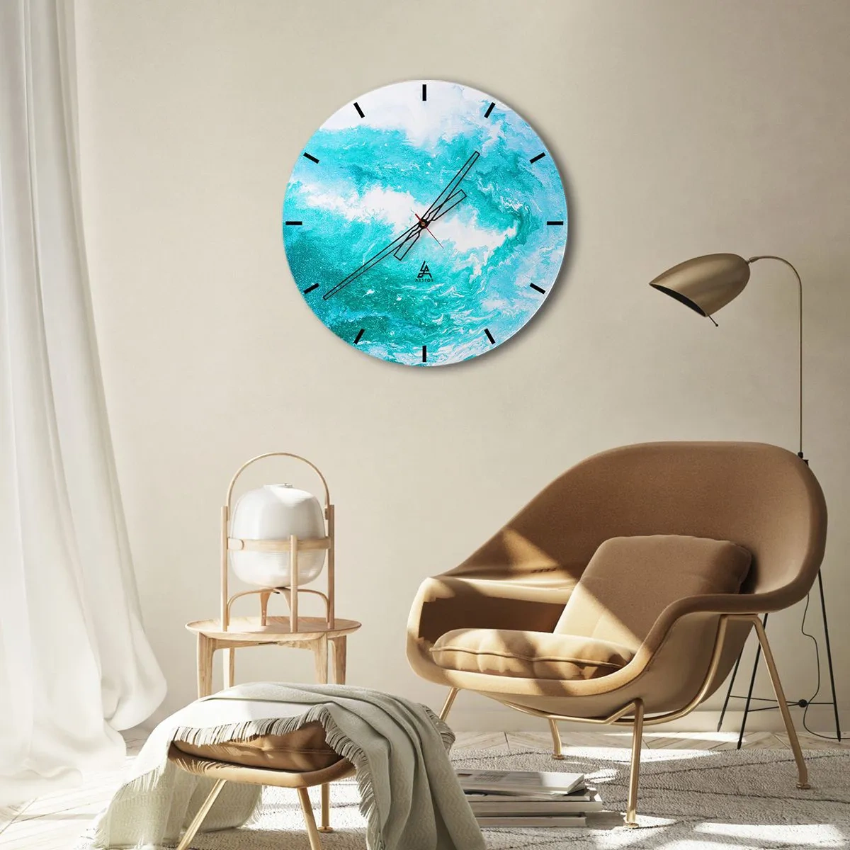 Orologio da parete - Orologio in Vetro - Nel vortice degli elementi - 40x40 cm