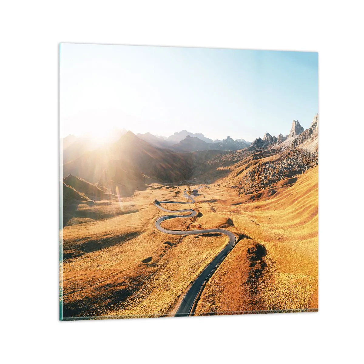 Quadro su vetro - Nella valle dorata - 50x50 cm