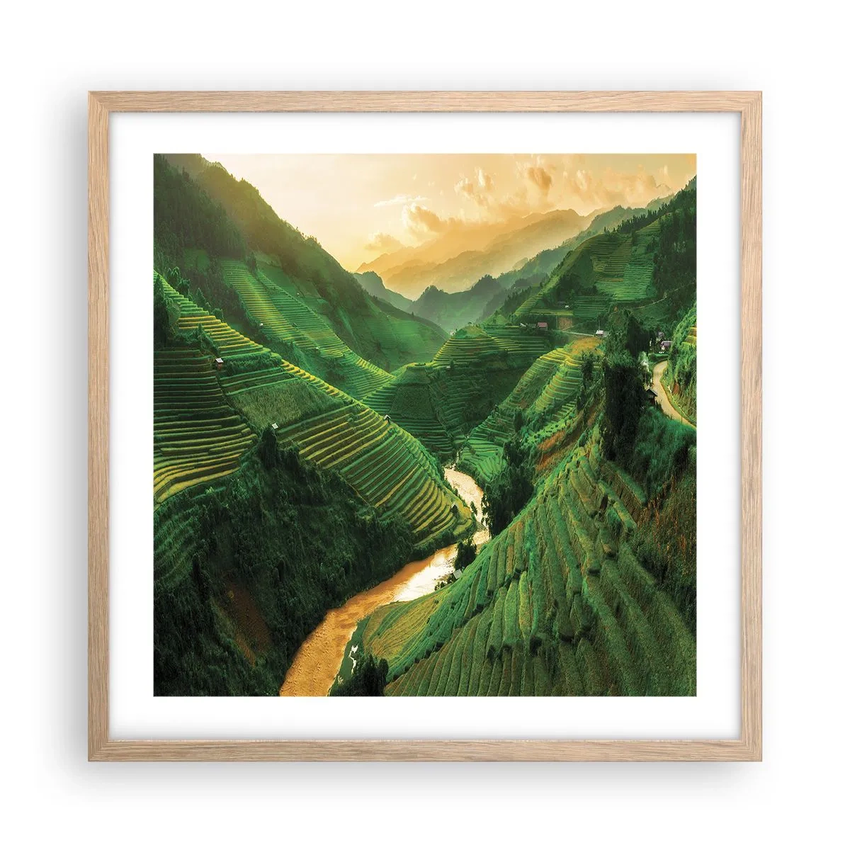 Poster in cornice rovere chiaro - Valle del Vietnam - 50x50 cm
