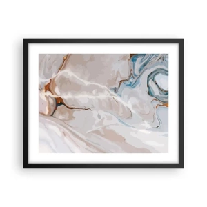 Poster in cornice nera - Meandri blu sotto il bianco - 50x40 cm