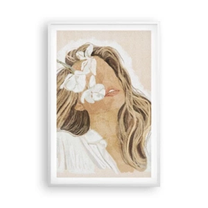 Poster in cornice bianca - In estasi tra i fiori - 61x91 cm