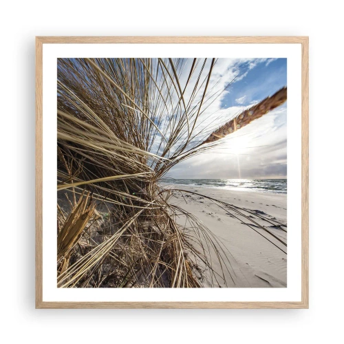 Poster in cornice rovere chiaro - L'incontro degli elementi - 60x60 cm