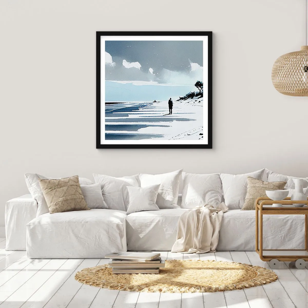 Poster in cornice nera - Solo con se stesso - 50x50 cm