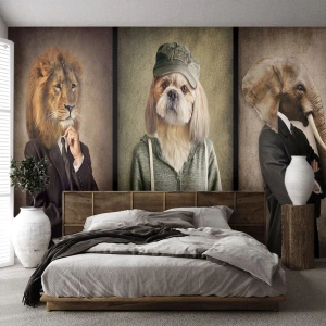 Fotomurali Standard Eco - Preferisco casual - Astrazione, Leone, Cane - 300x210 cm