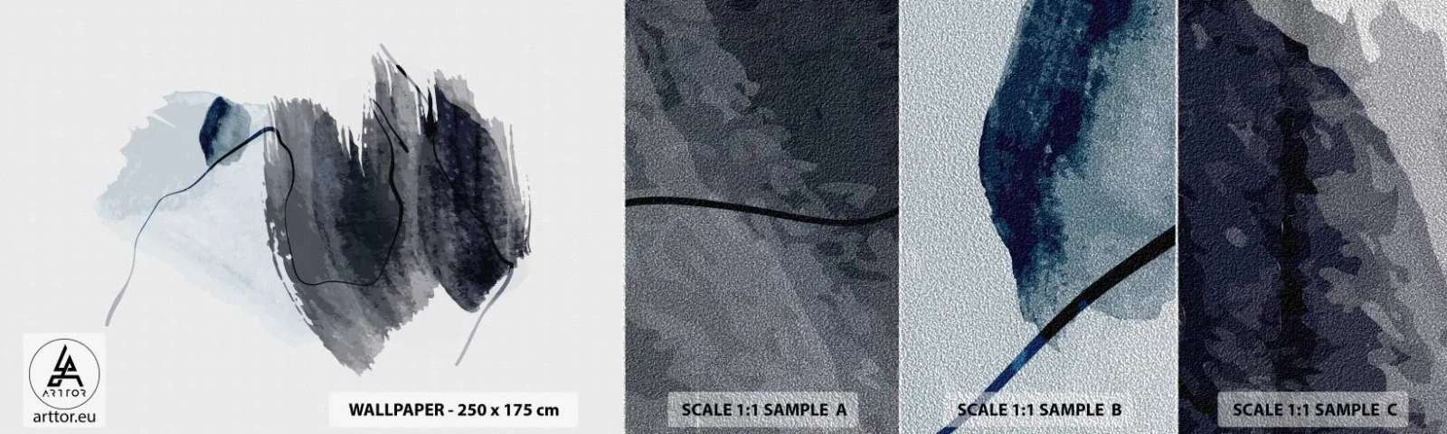 Campione di Fotomurale Premium Sand - Intensità e movimento - Astrazione, Pezzo, Pittura - 100x30 cm