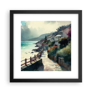 Poster in cornice nera - Cittadina mediterranea - 30x30 cm