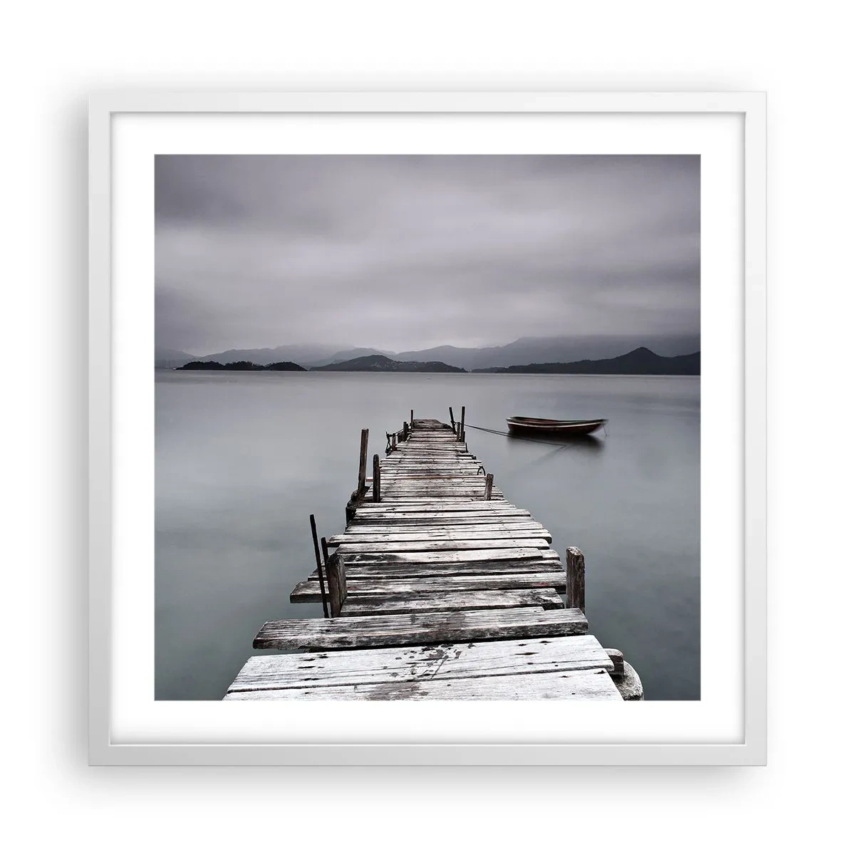 Poster in cornice bianca - Domani puoi partire - 50x50 cm