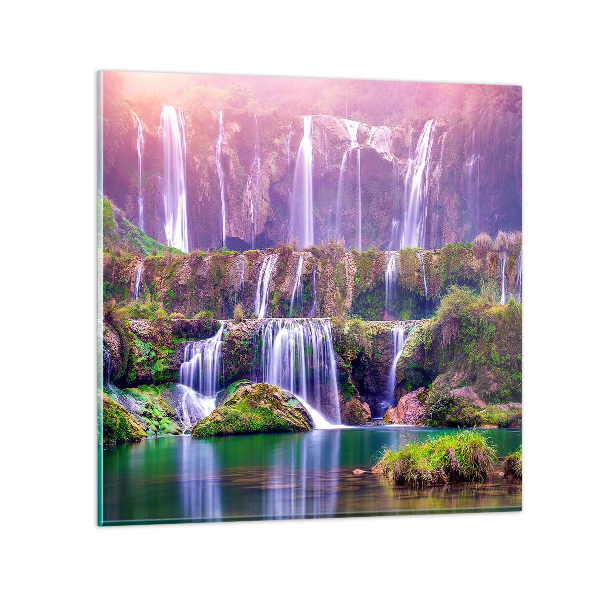 Quadro su vetro - La scala verso il cielo - 50x50 cm