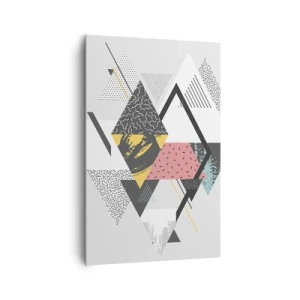 Quadro su tela - Stampe su Tela - Motivi geometrici su sfondo chiaro - 80x120cm - Variazione con triangoli e rombi - Decorazione murale moderna per soggiorno e camera da letto ARTTOR