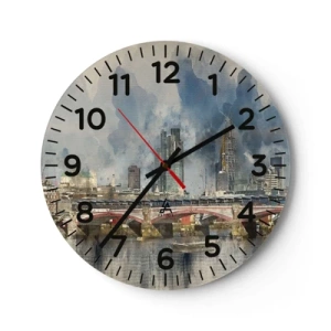 Orologio da parete - Orologio in Vetro - Londra in tutta la sua bellezza - 40x40 cm