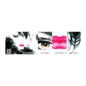 Campione di Fotomurale Adesivo Deluxe Sticker - Attenzione! Femme fatale - Astrazione, Volto di donna, Ritratto di una donna - 100x30 cm