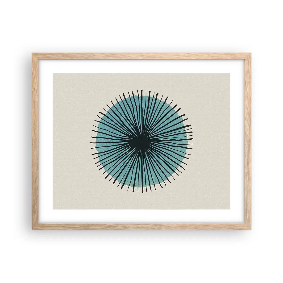 Poster in cornice rovere chiaro - Radiosamente nel blu - 50x40 cm