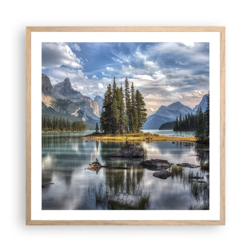 Poster in cornice rovere chiaro - Sulle acque grandi e limpide...  - 60x60 cm