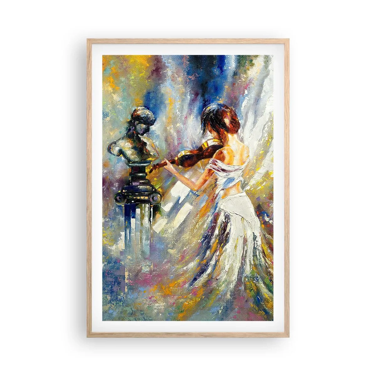 Poster in cornice rovere chiaro - Ravvivare con il sentimento - 61x91 cm