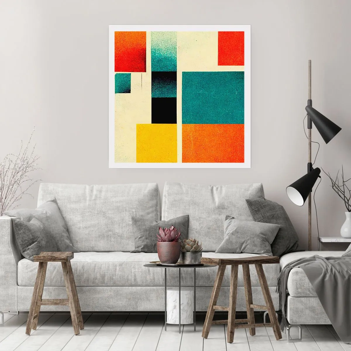 Poster - Astrazione geometrica: energia buona - 50x50 cm