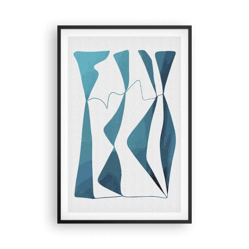 Poster in cornice nera - Astrazione: legame turchese - 61x91 cm