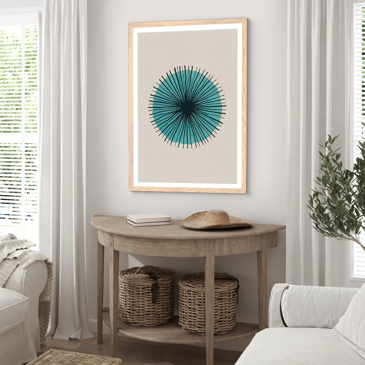 Poster in cornice rovere chiaro - Radiosamente nel blu - 61x91 cm