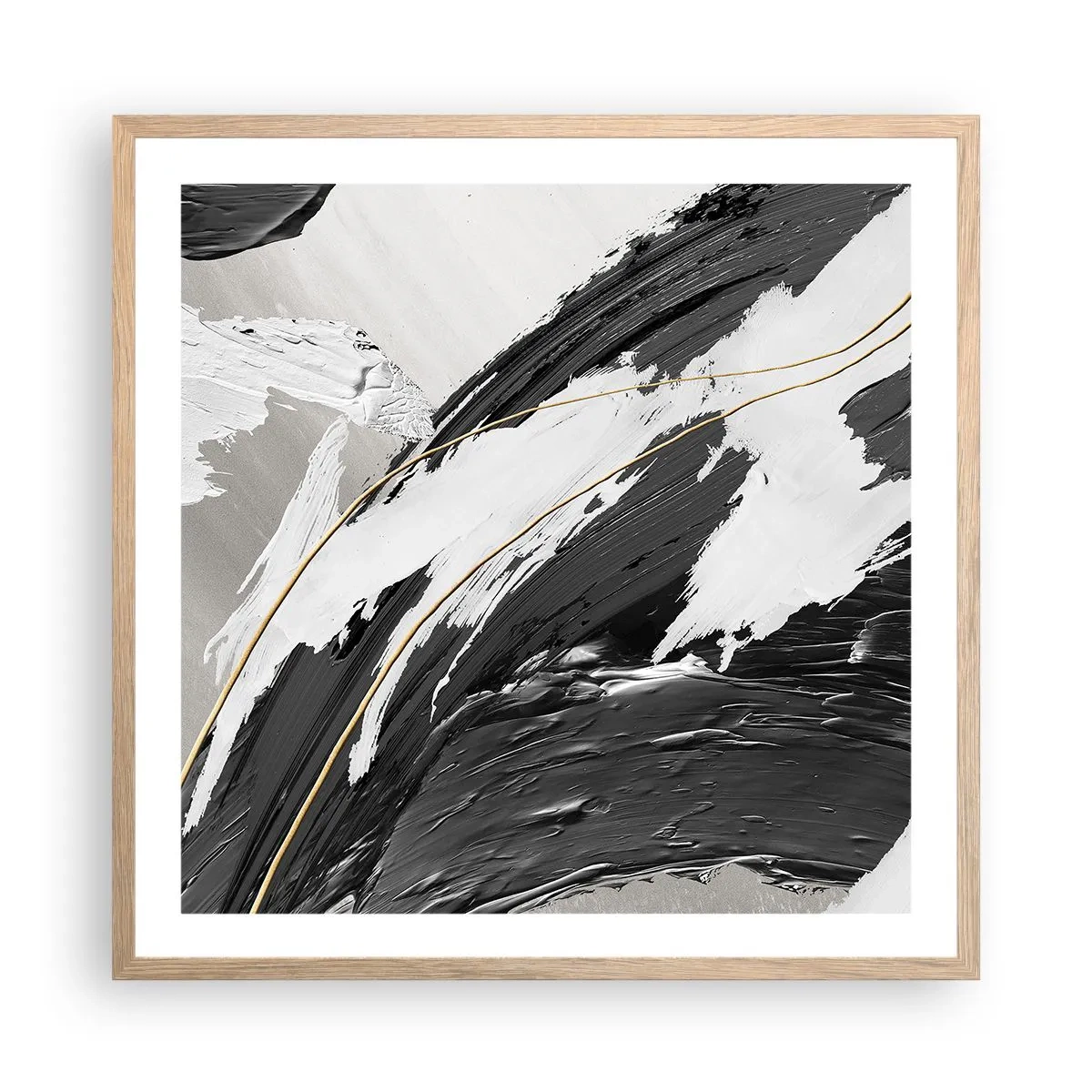 Poster in cornice rovere chiaro - Astrazione con sfarzo - 60x60 cm
