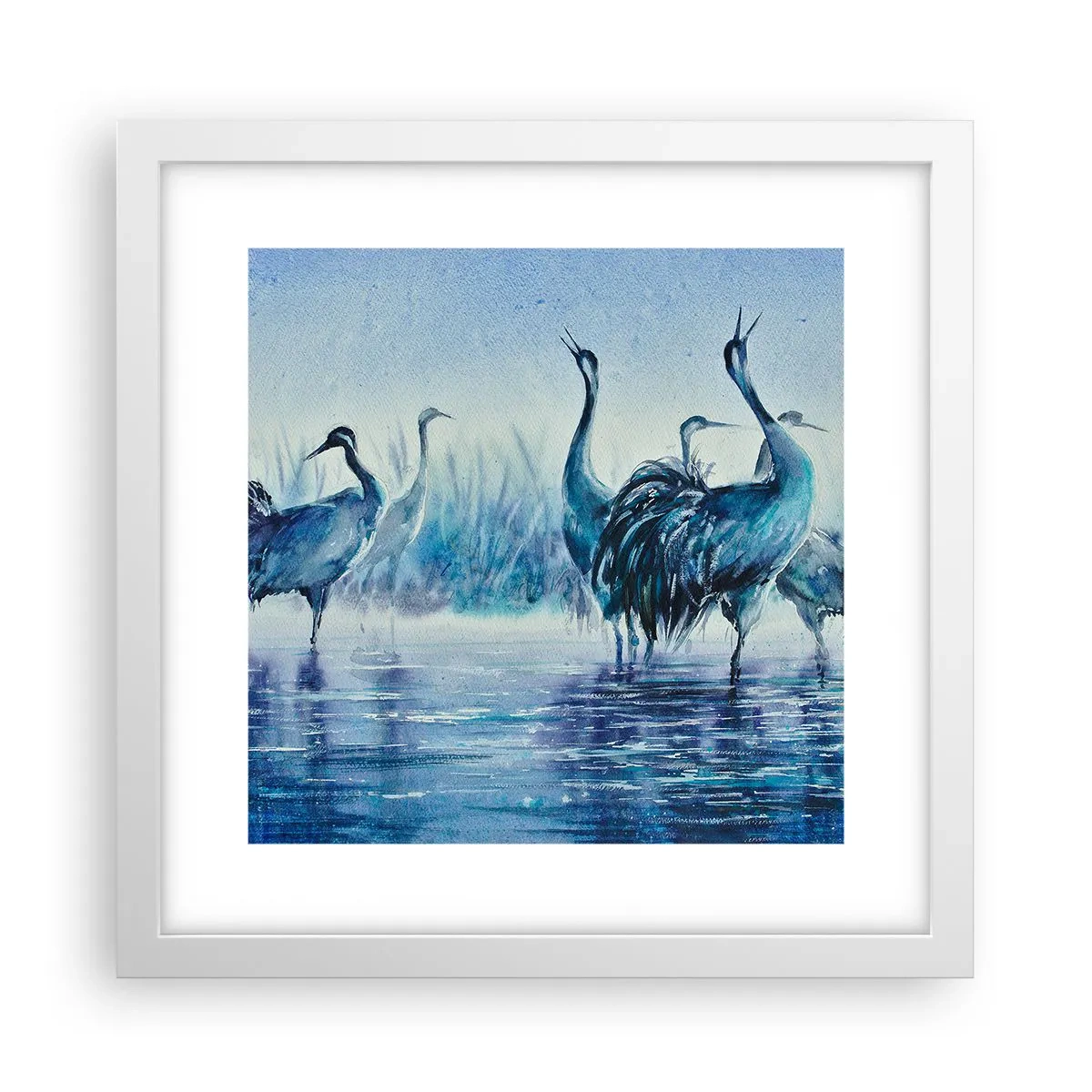 Poster in cornice bianca - Incontro mattutino - 30x30 cm