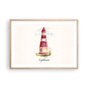 Poster in cornice rovere chiaro - Attorno è sempre bel tempo - 70x50 cm