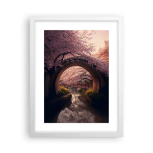 Poster in cornice bianca - Primavera giapponese - 30x40 cm